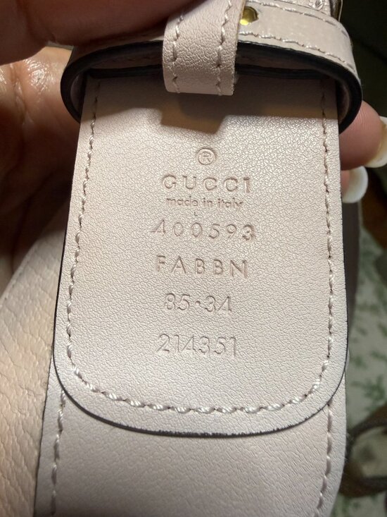 Authentic Gucci GG Marmont Jumbo Belt Pink Size 85 Gold Buckle EUC main image 6
